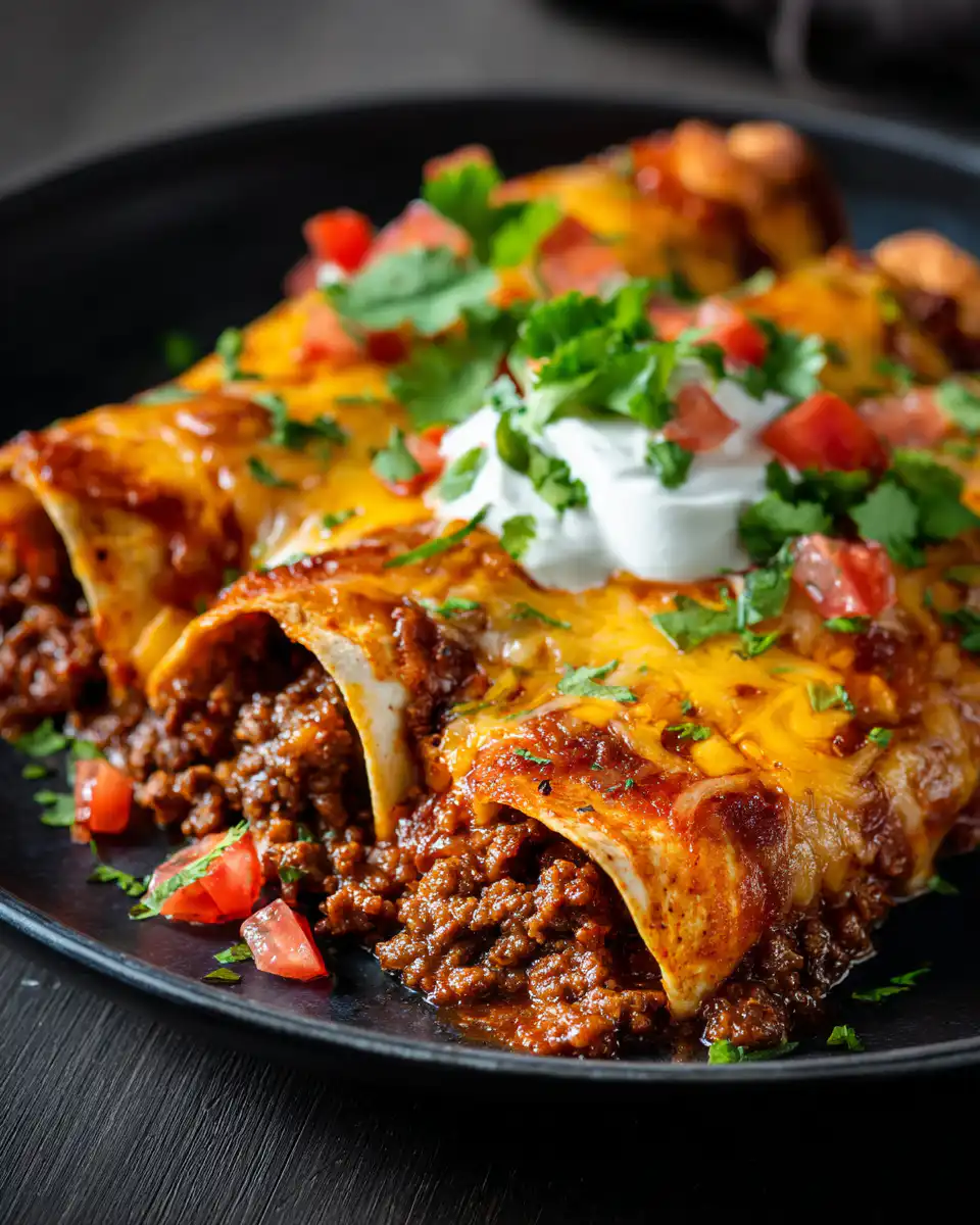 Cheesy Ground Beef Enchiladas