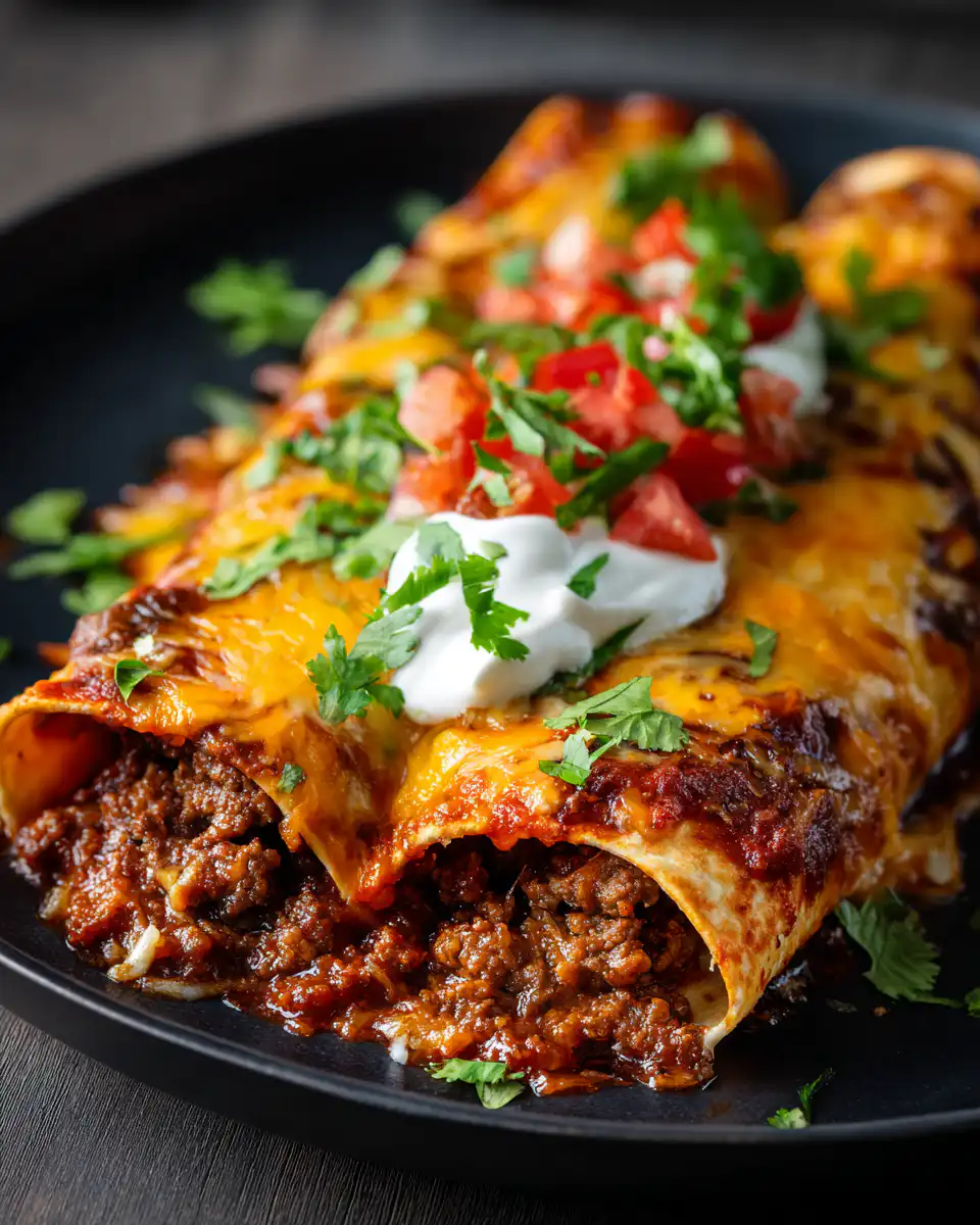 Cheesy Ground Beef Enchiladas