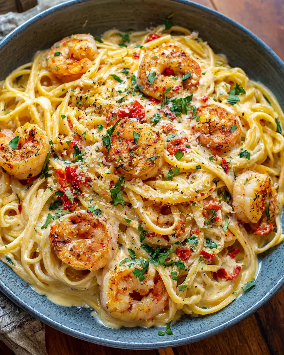 Creamy Cajun Shrimp Alfredo Pasta Recipe