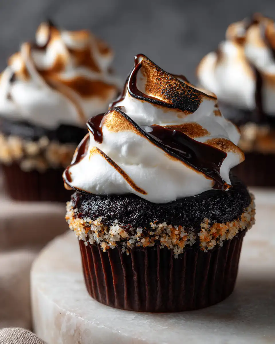 Black Velvet Marshmallow Cupcakes