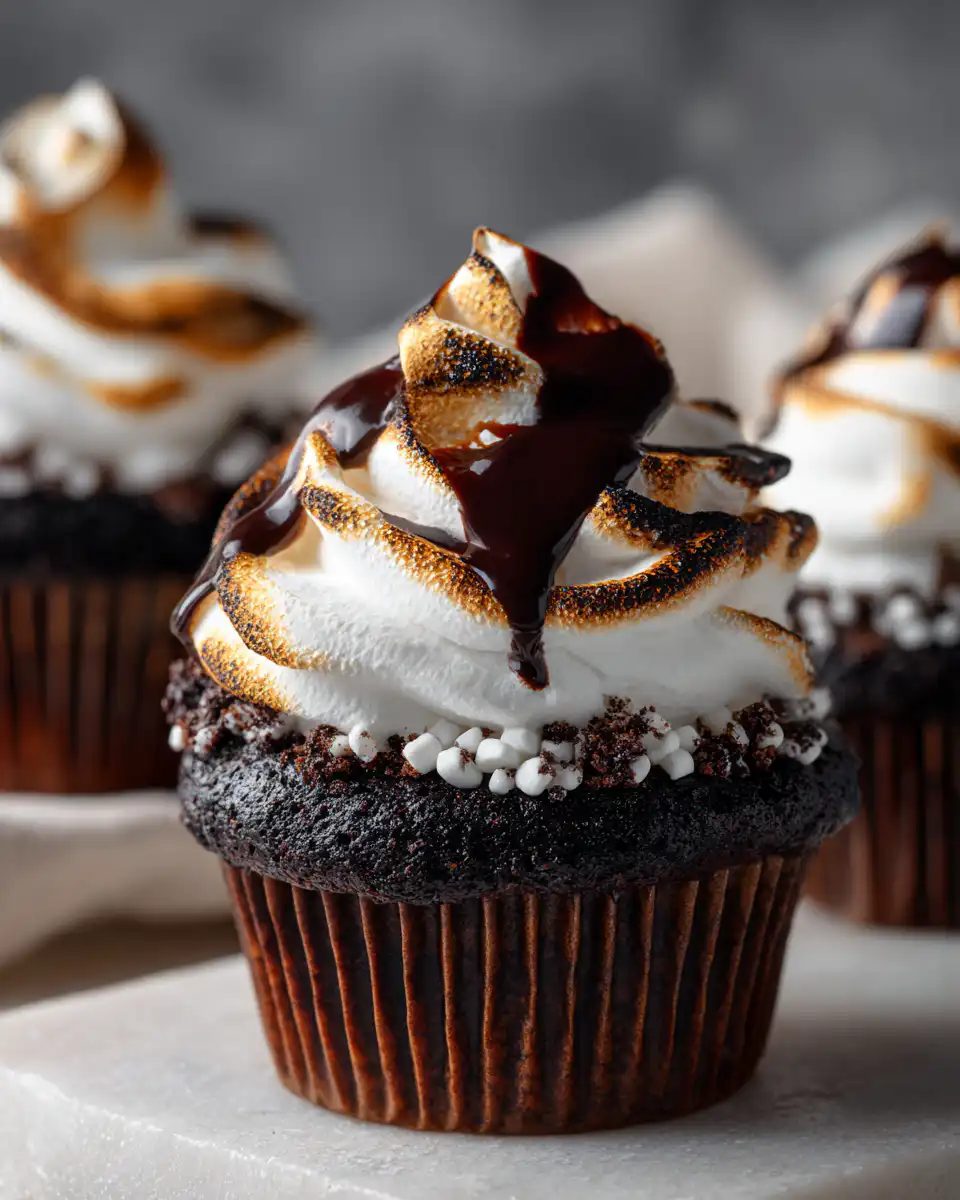 Black Velvet Marshmallow Cupcakes