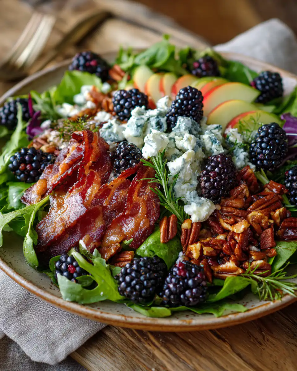 Blackberry Bacon Blue Cheese Salad