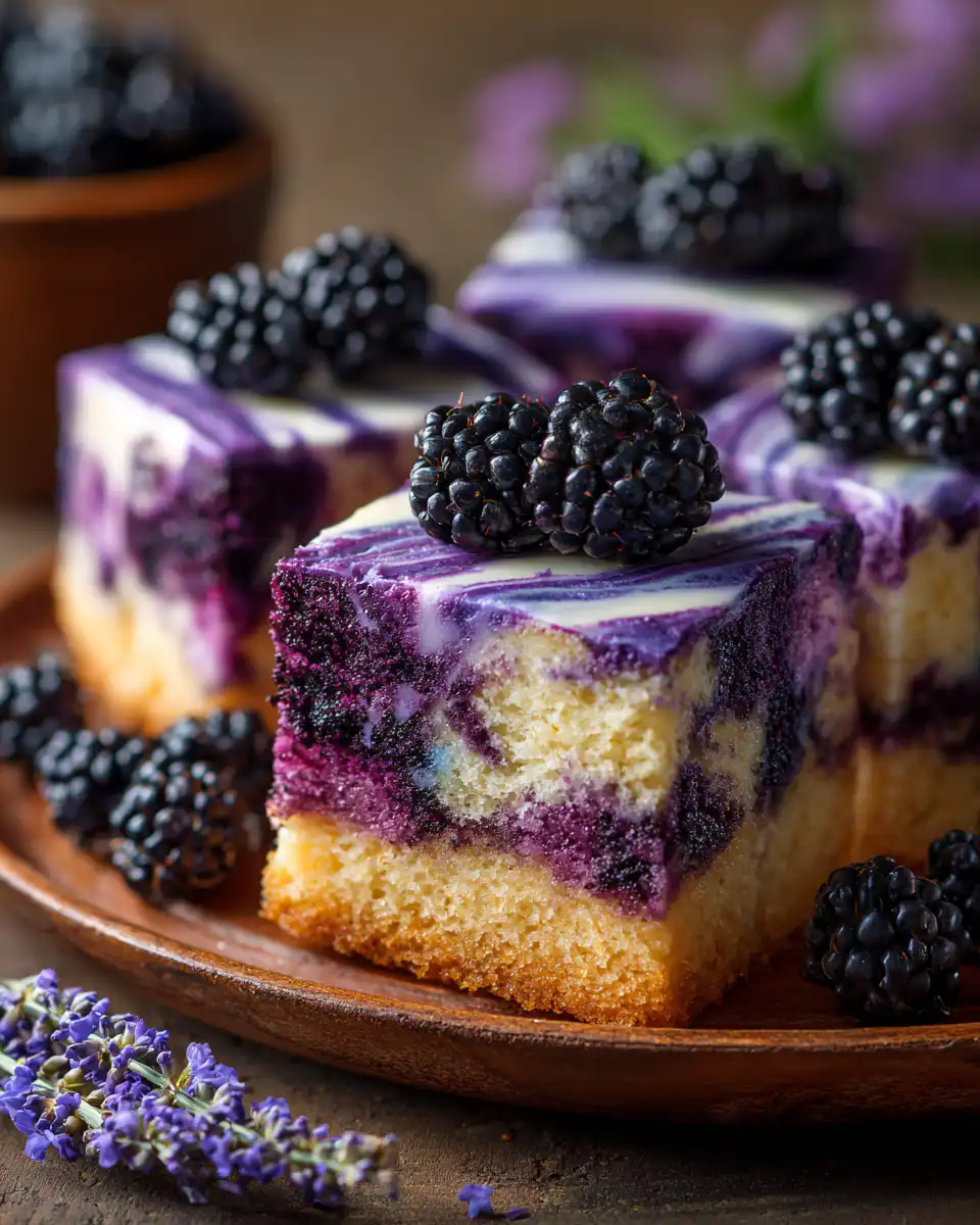 Blackberry Lavender Swirl Sheet Cake