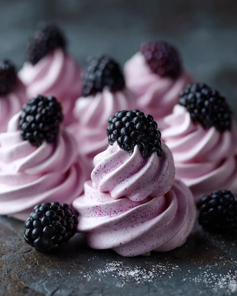 Blackberry Mini Meringues