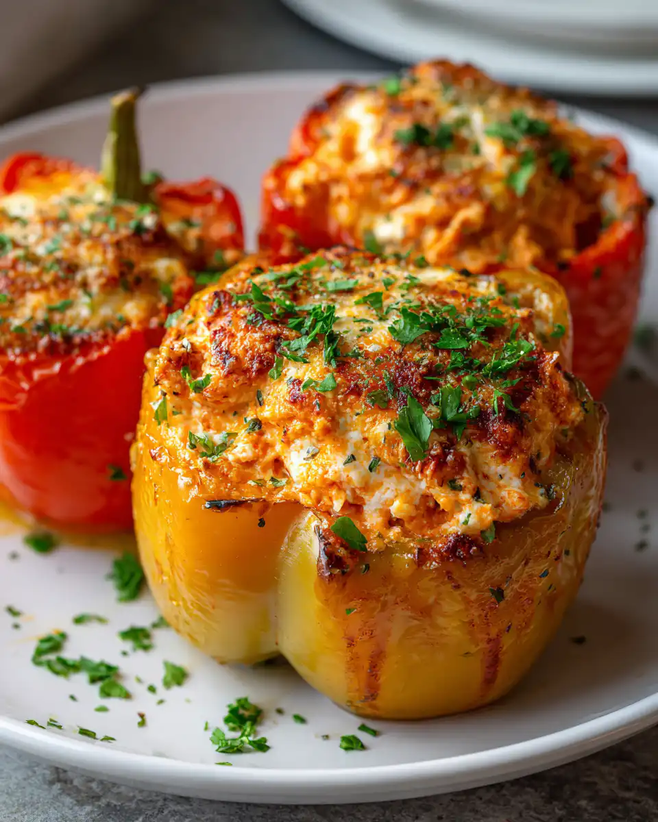 Buffalo Chicken Stuffed Peppers
