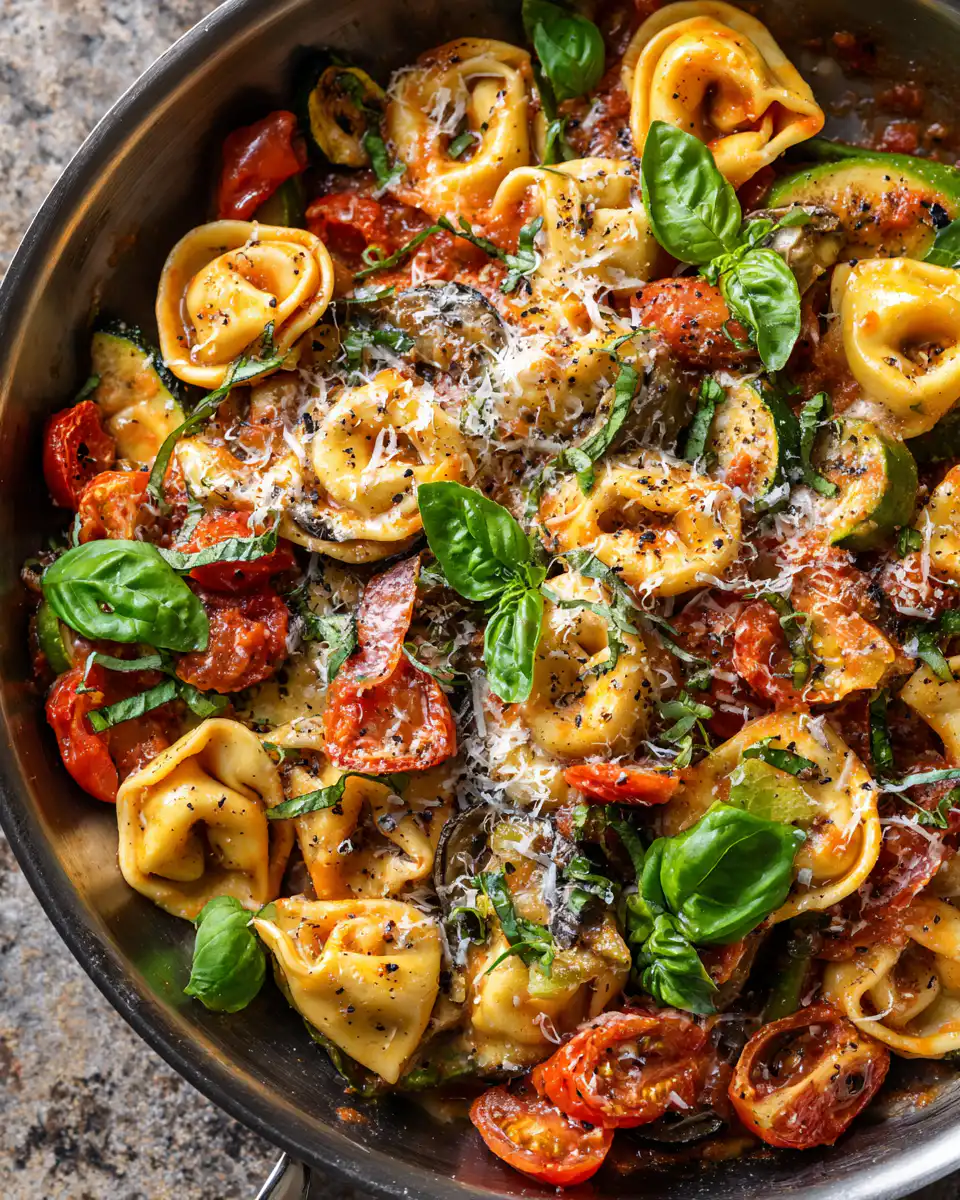Cheese Tortellini with Summer Veggies