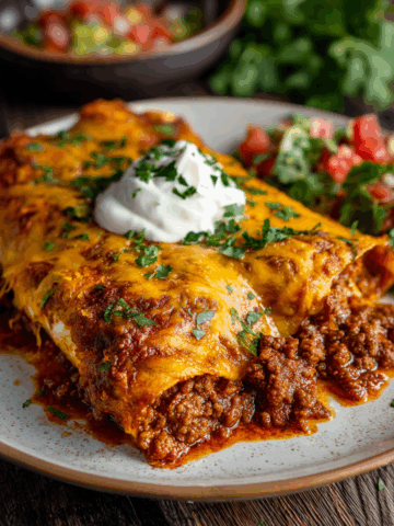 Cheesy Ground Beef Enchiladas