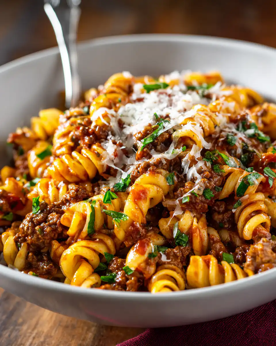 Cheesy Ground Beef Pasta