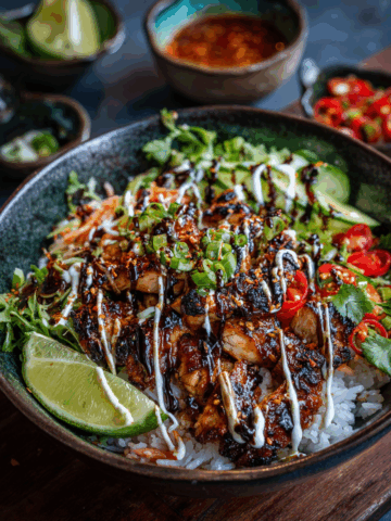 Chili Chicken Bowl With Coconut Lime Drizzle Recipe