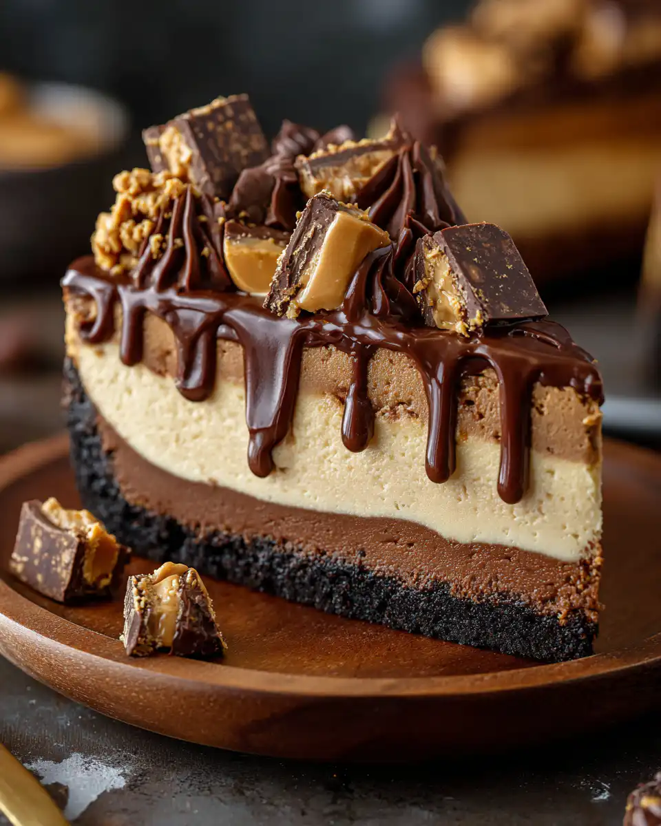 Chocolate Peanut Butter Candy Cheesecake