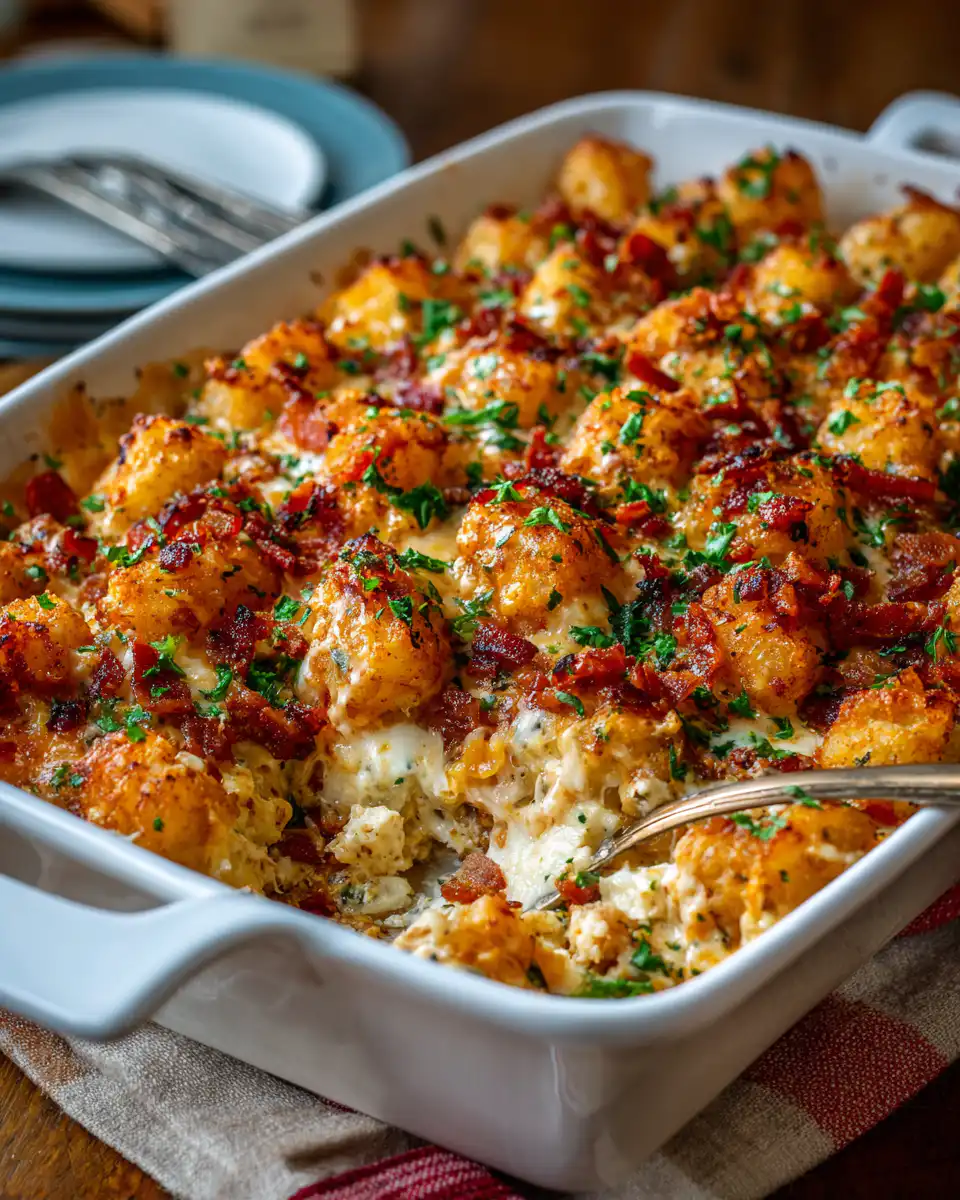 Cracked Out Chicken Tater Tot Casserole