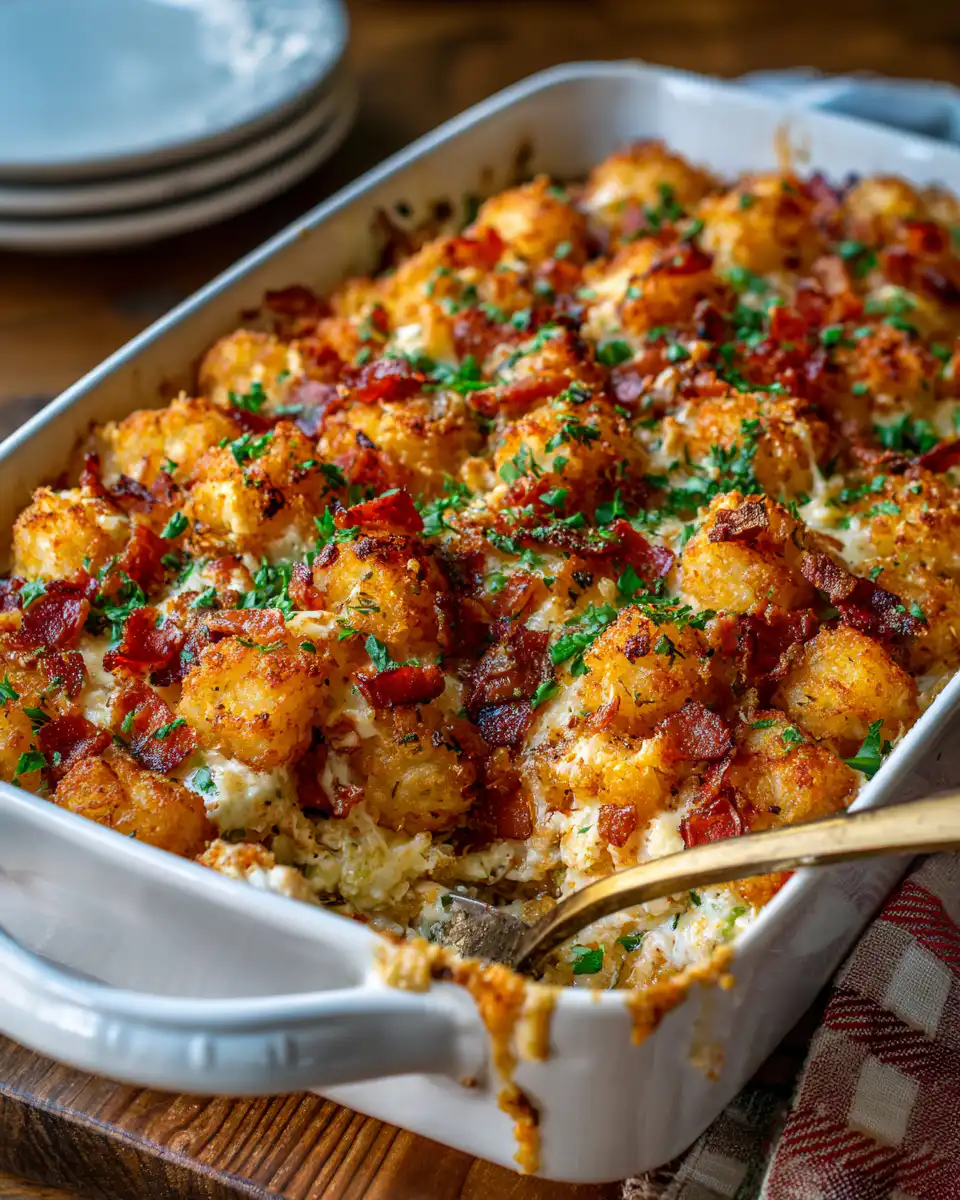 Cracked Out Chicken Tater Tot Casserole