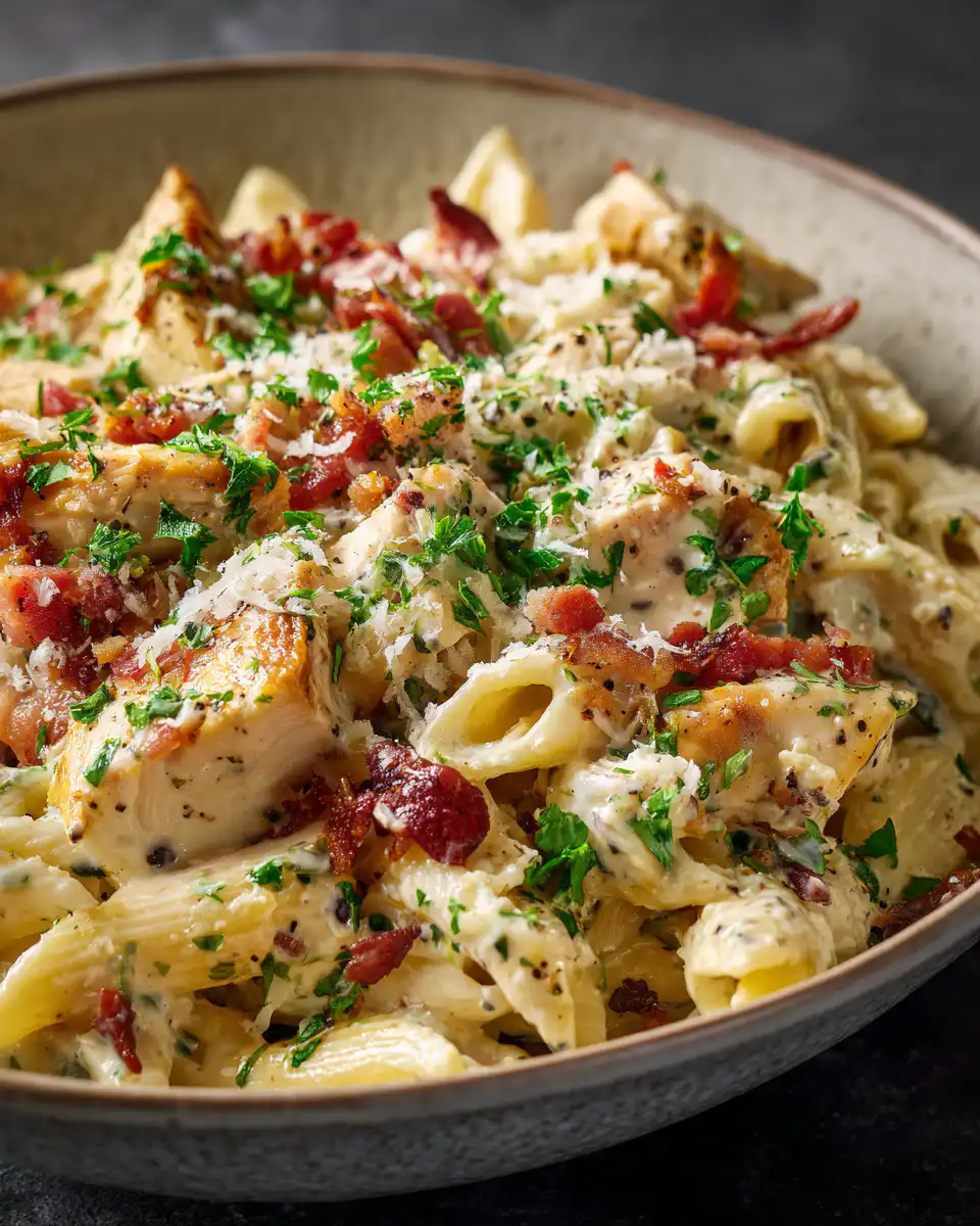 Creamy Chicken Bacon Ranch Pasta