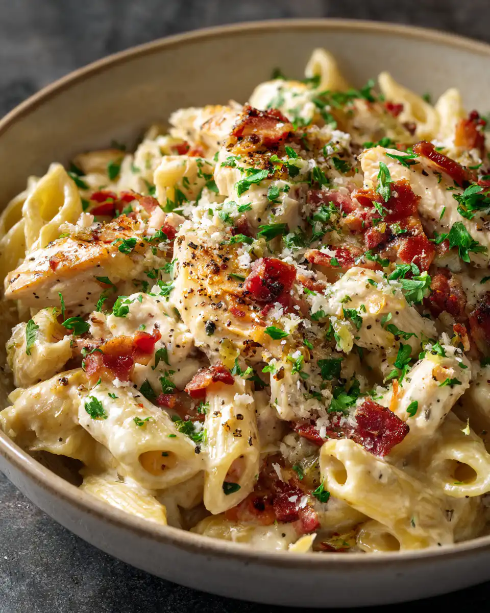Creamy Chicken Bacon Ranch Pasta
