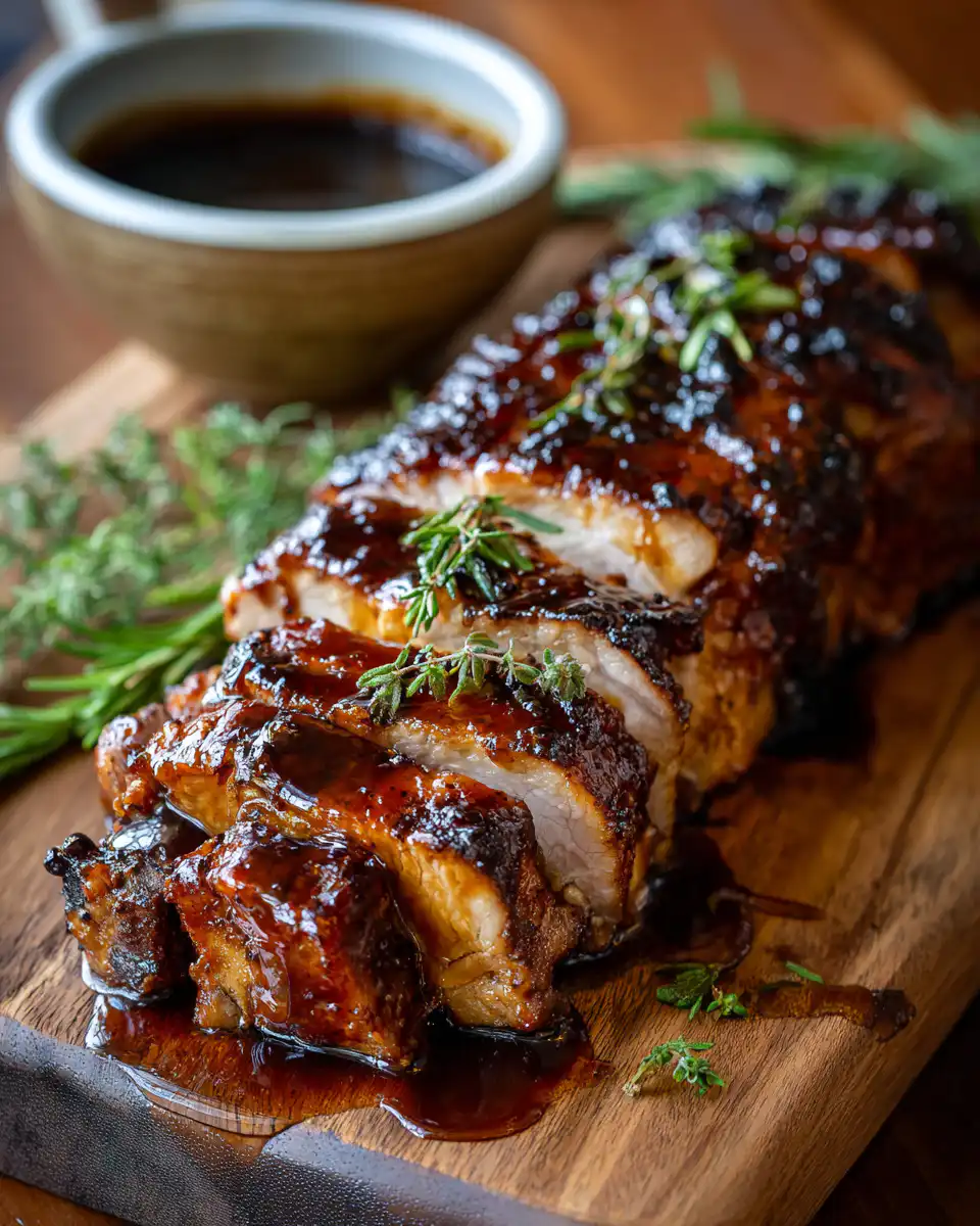 Crockpot Brown Sugar Balsamic Glazed Pork