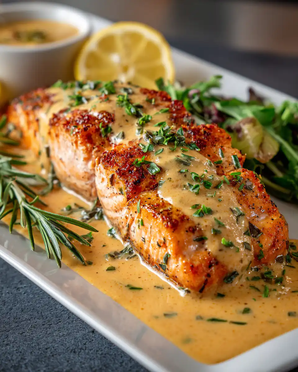 Dijon Salmon with Lemon Dijon Sauce
