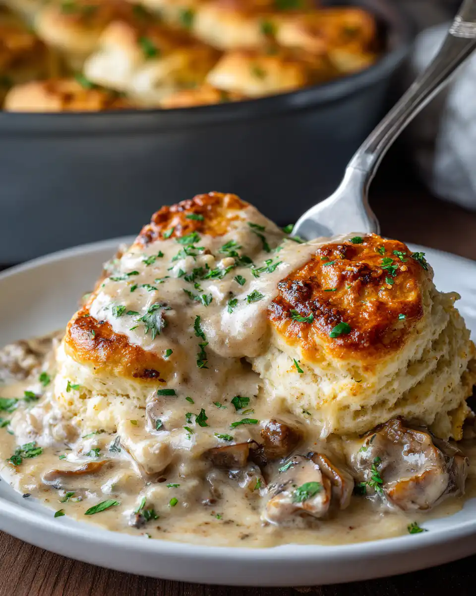 Easy Biscuits & Gravy Casserole