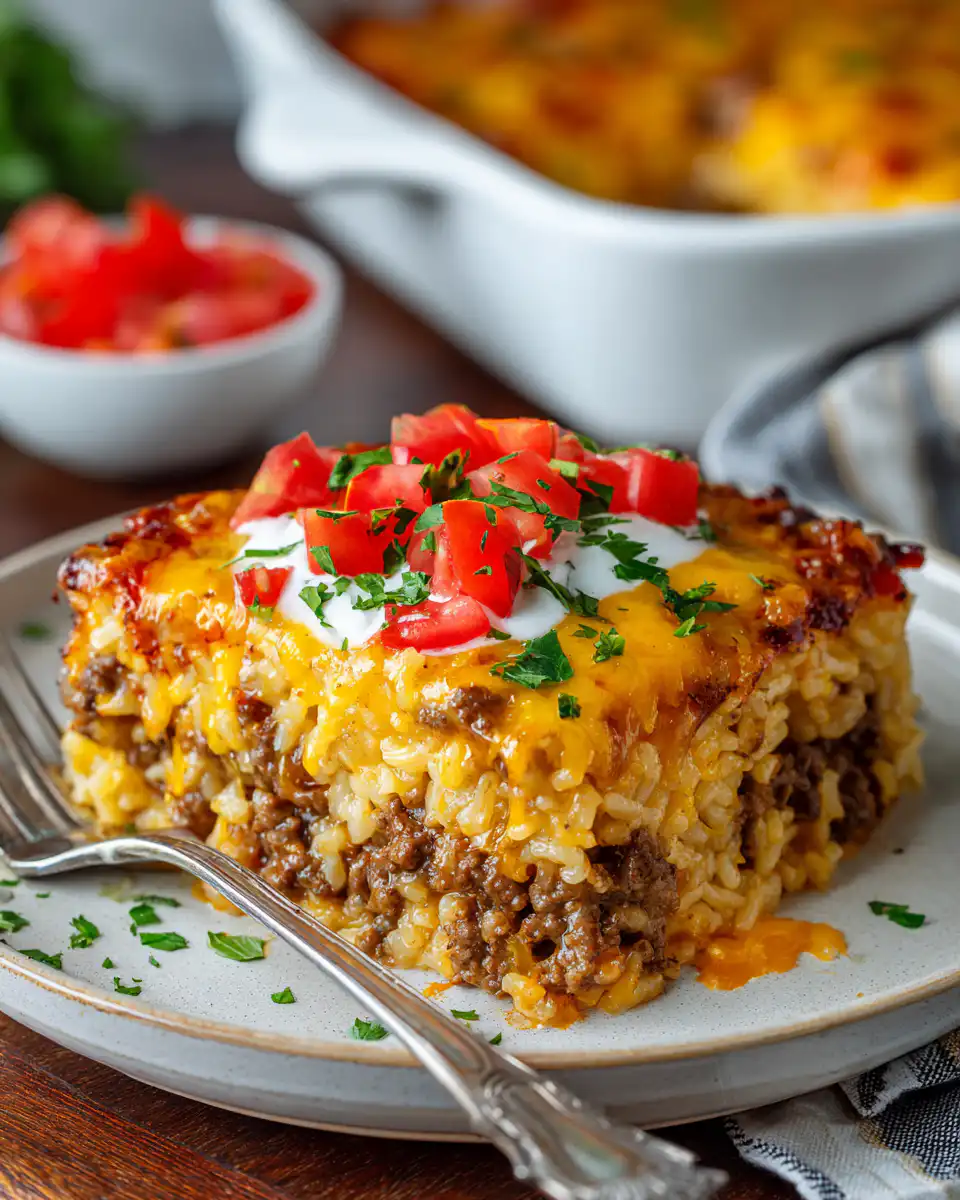 Easy Hamburger Rice Casserole