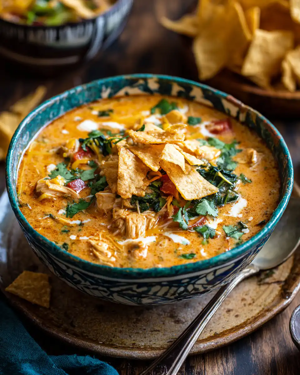 Extra Veggie Creamy Chicken Enchilada Soup
