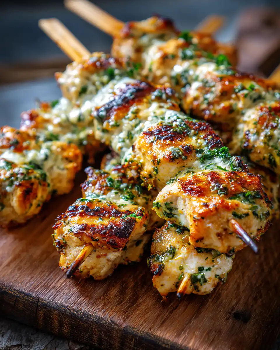 Garlic Parmesan Chicken Skewers