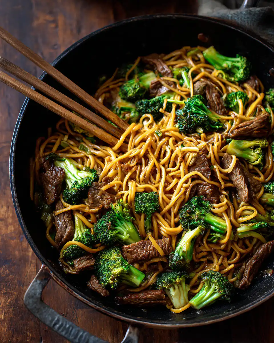 Homemade Beef and Broccoli Lo Mein