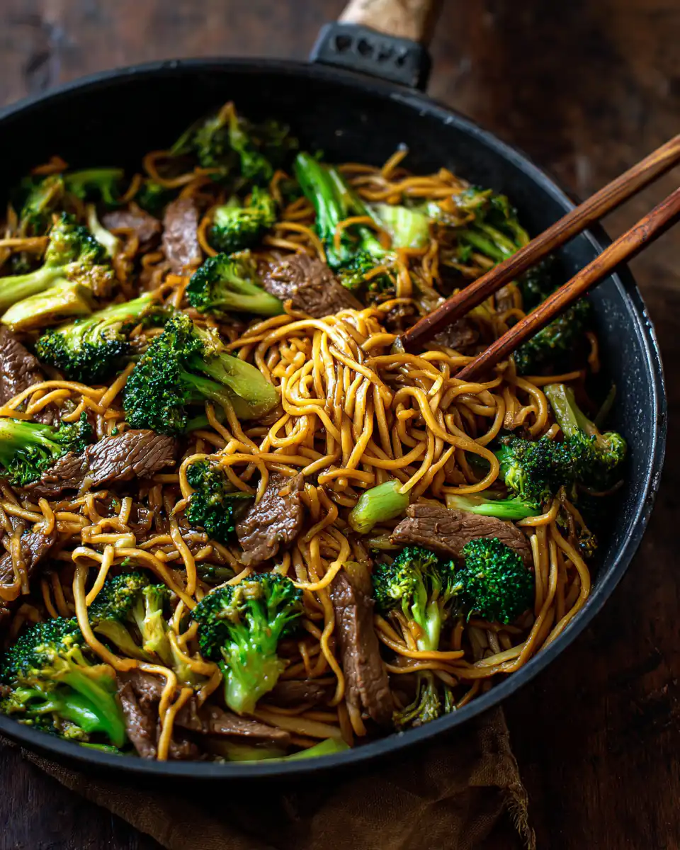 Homemade Beef and Broccoli Lo Mein