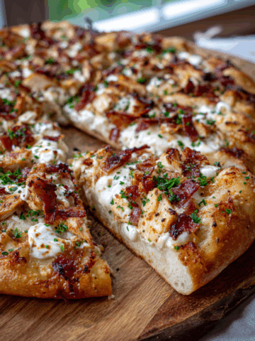 Homemade Chicken Bacon Ranch Pizza
