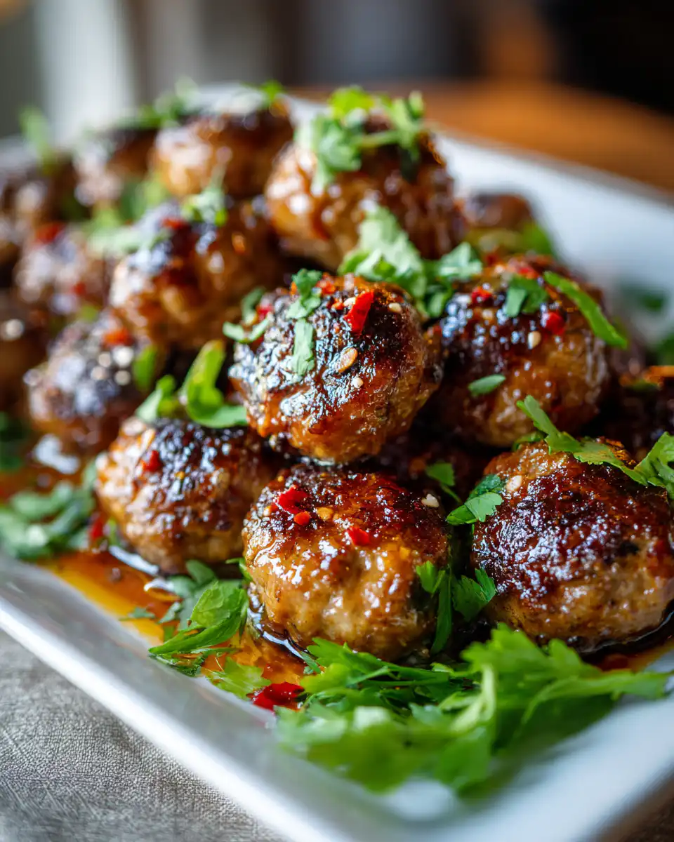 Honey Garlic Ground Turkey Meatballs