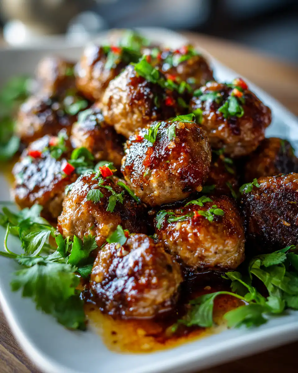 Honey Garlic Ground Turkey Meatballs