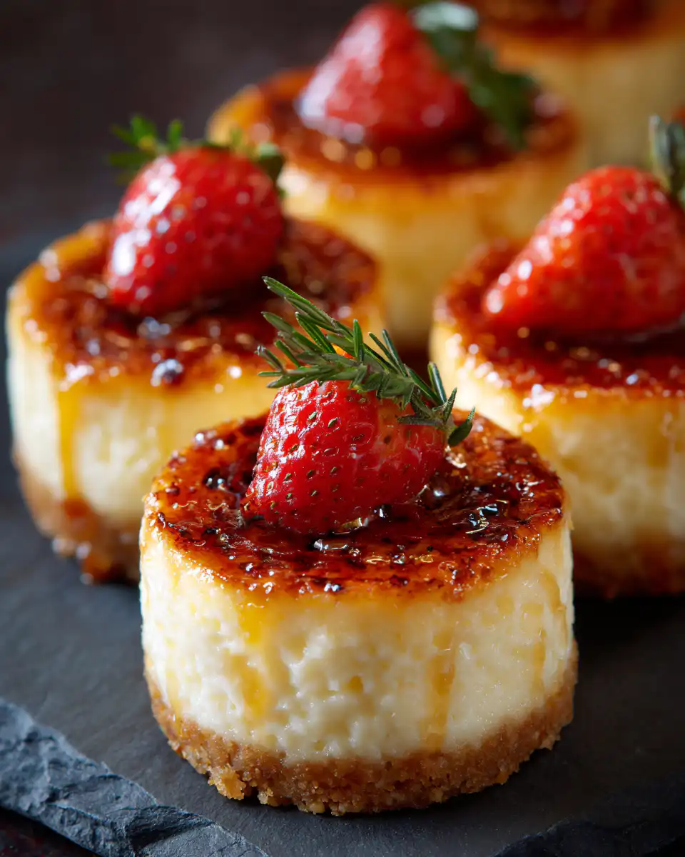 Irresistible Mini Crème Brûlée Cheesecakes