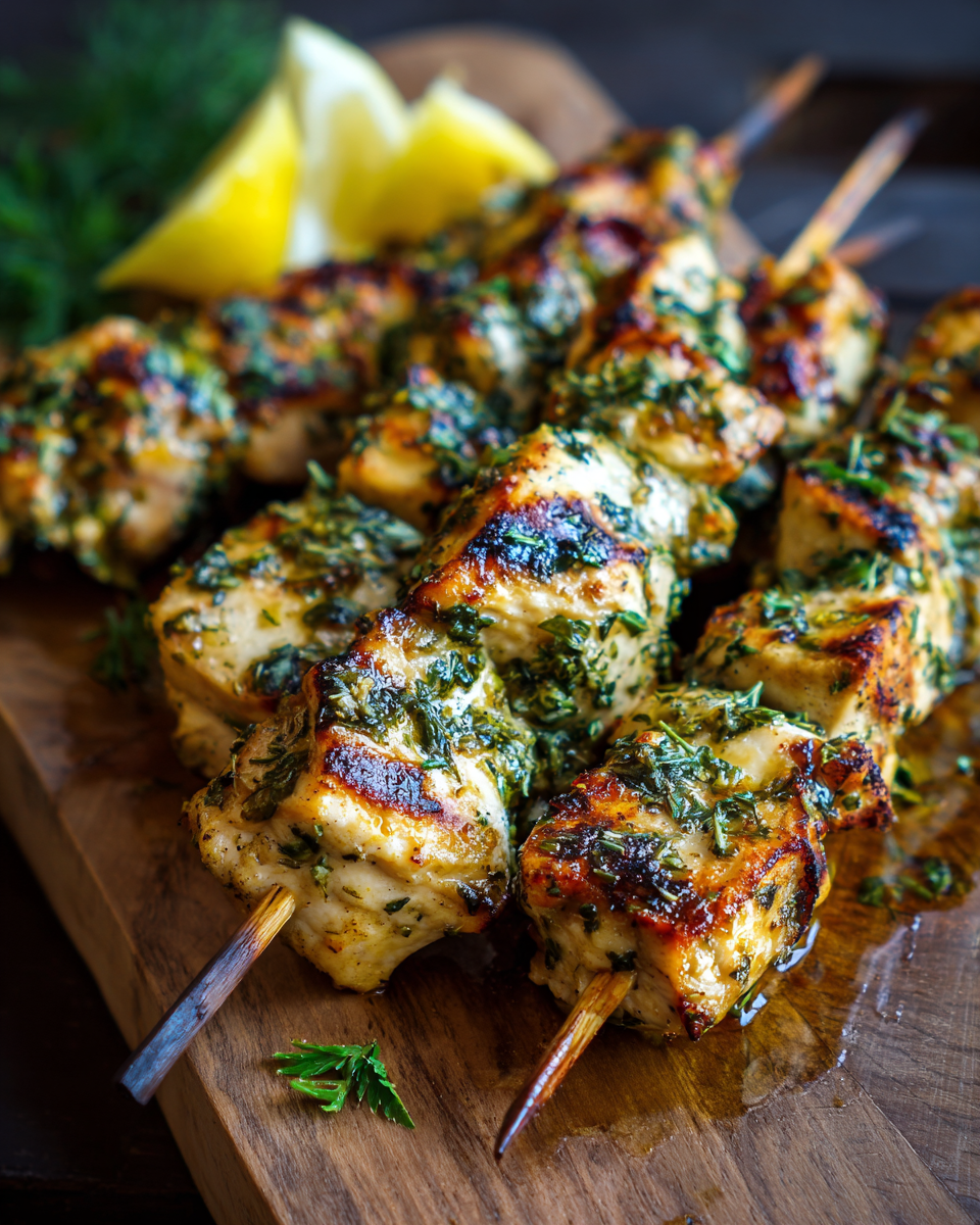 Lemon Herb Chicken Skewers