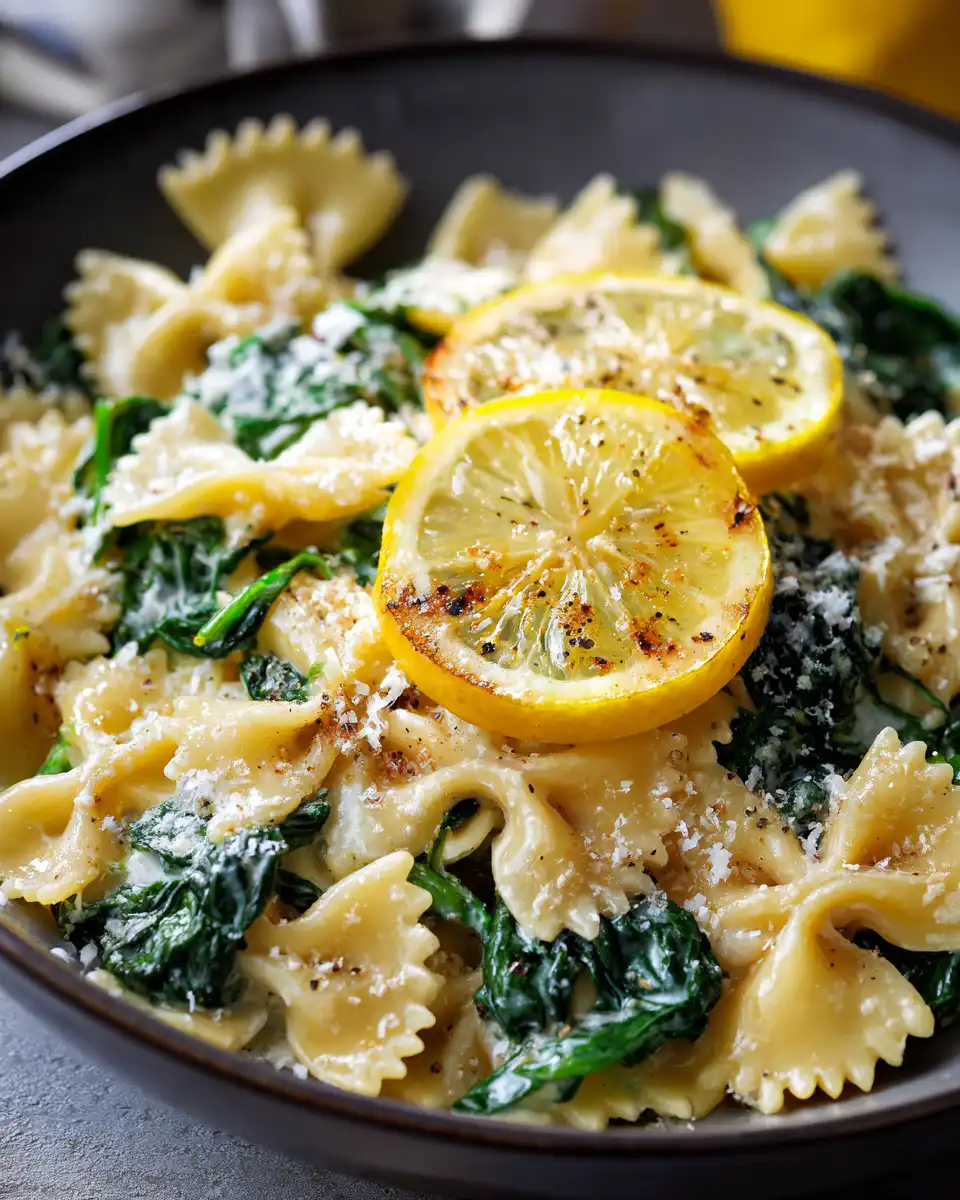 Lemon Ricotta Pasta with Spinach