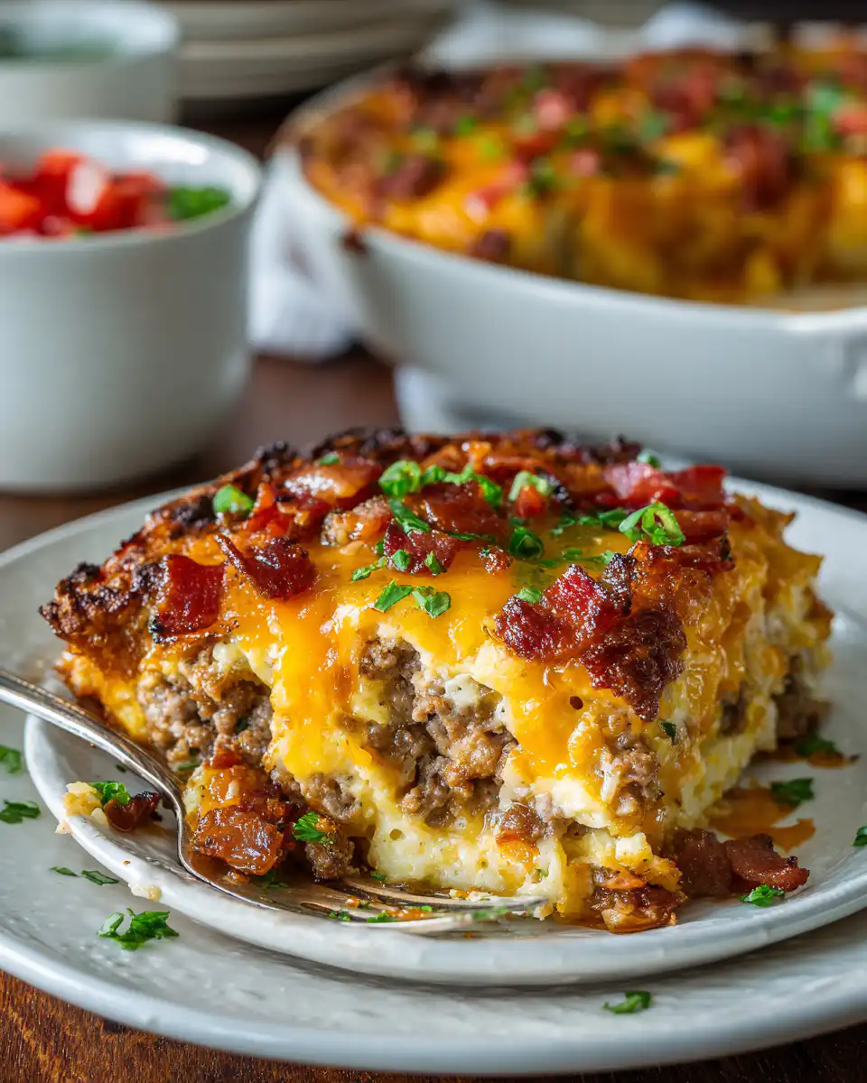 Low-Carb Bacon Cheeseburger Casserole