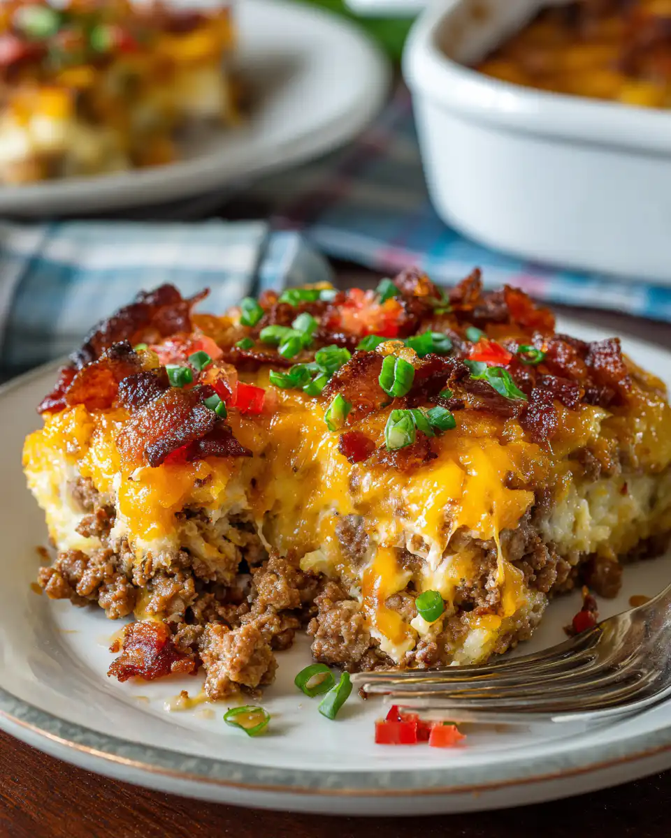 Low-Carb Bacon Cheeseburger Casserole