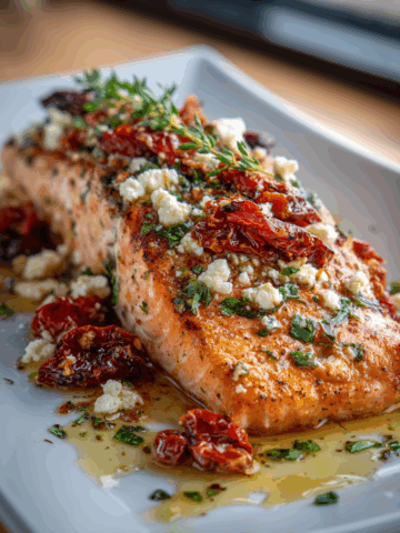 Mediterranean Baked Salmon With Feta & Sun-dried Tomatoes