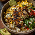Mexican Street Corn Chicken Rice Bowl