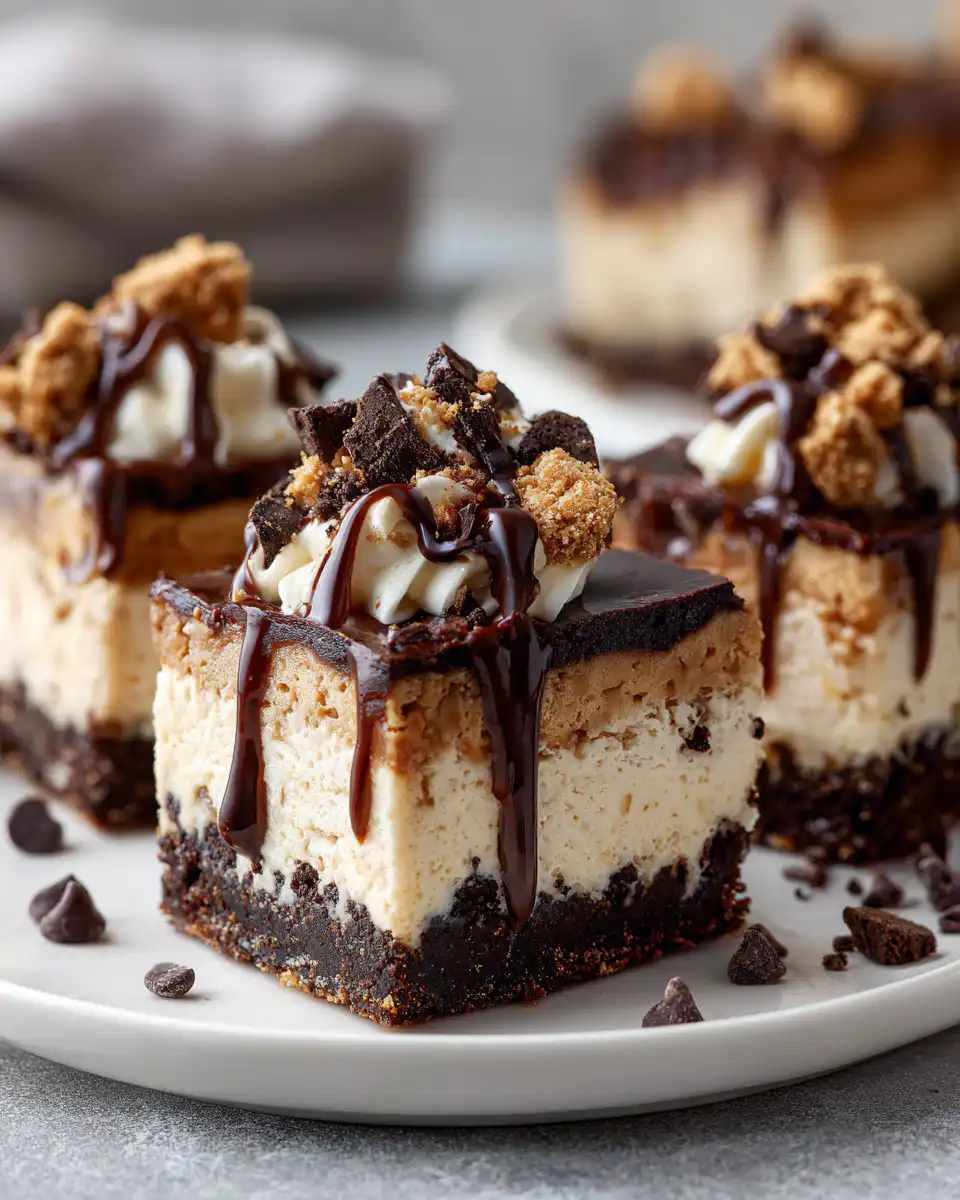 No Bake Cookie Dough Cheesecake Bars