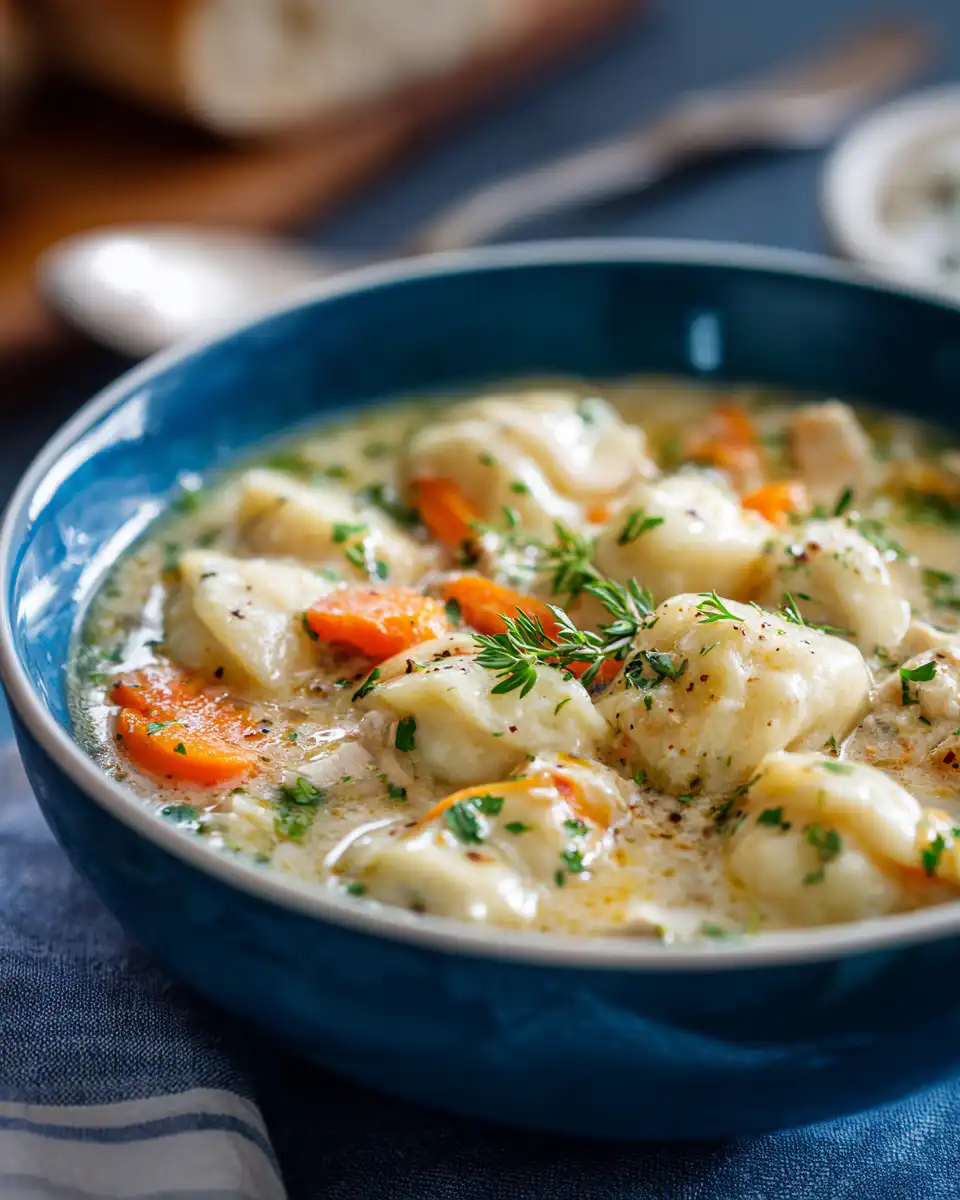 One Pot Chicken Dumpling Soup