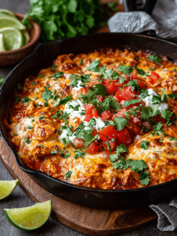 One Pot Keto Low Carb Chicken Enchilada Skillet