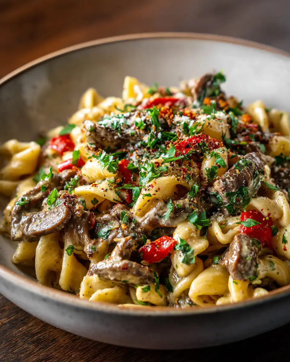 Philly Cheesesteak Pasta