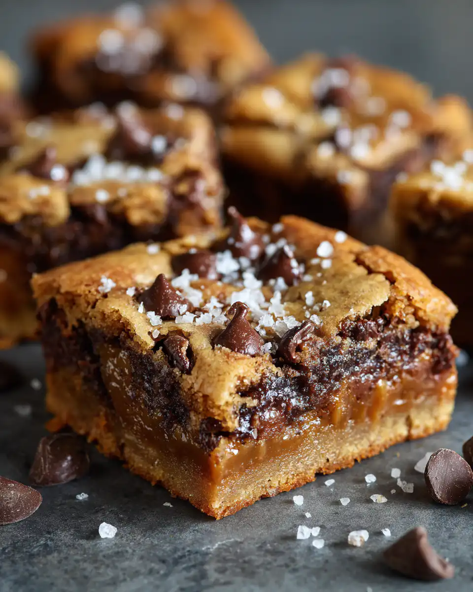 Salted Caramel Chocolate Chip Cookie Bars