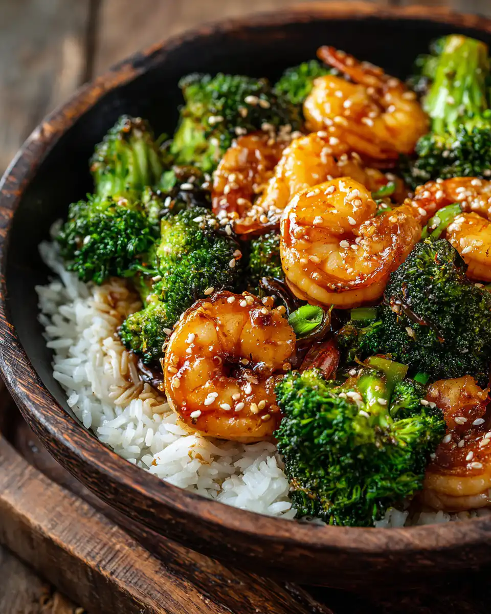 Shrimp and Broccoli Stir Fry in Garlic Sauce