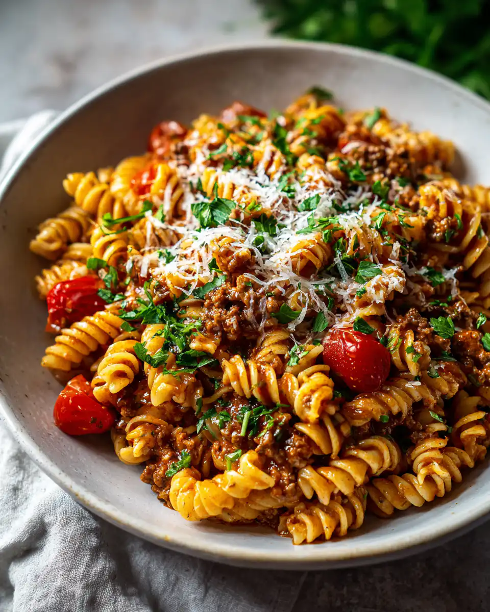 Stovetop Creamy Ground Beef Pasta