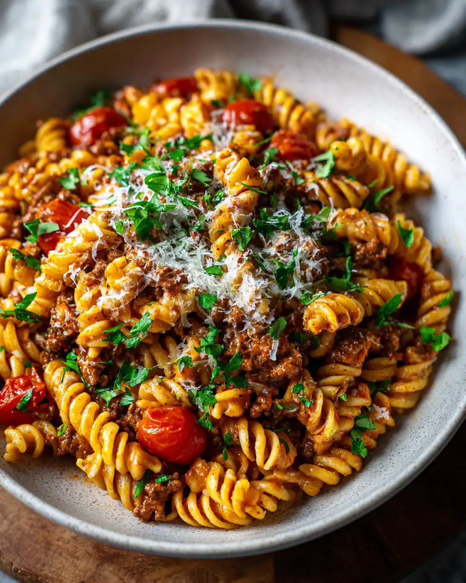 Stovetop Creamy Ground Beef Pasta