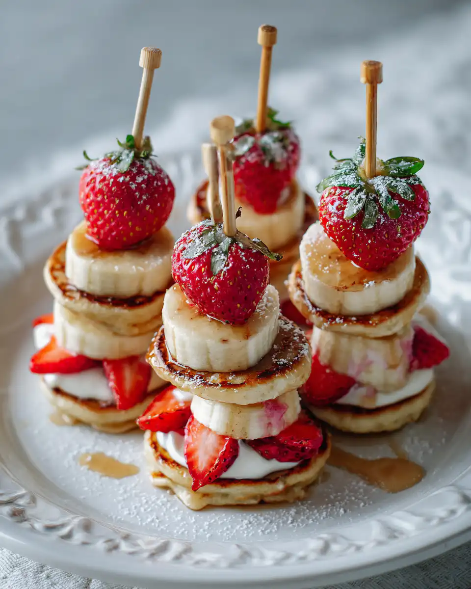 Strawberry Banana Pancake Skewers