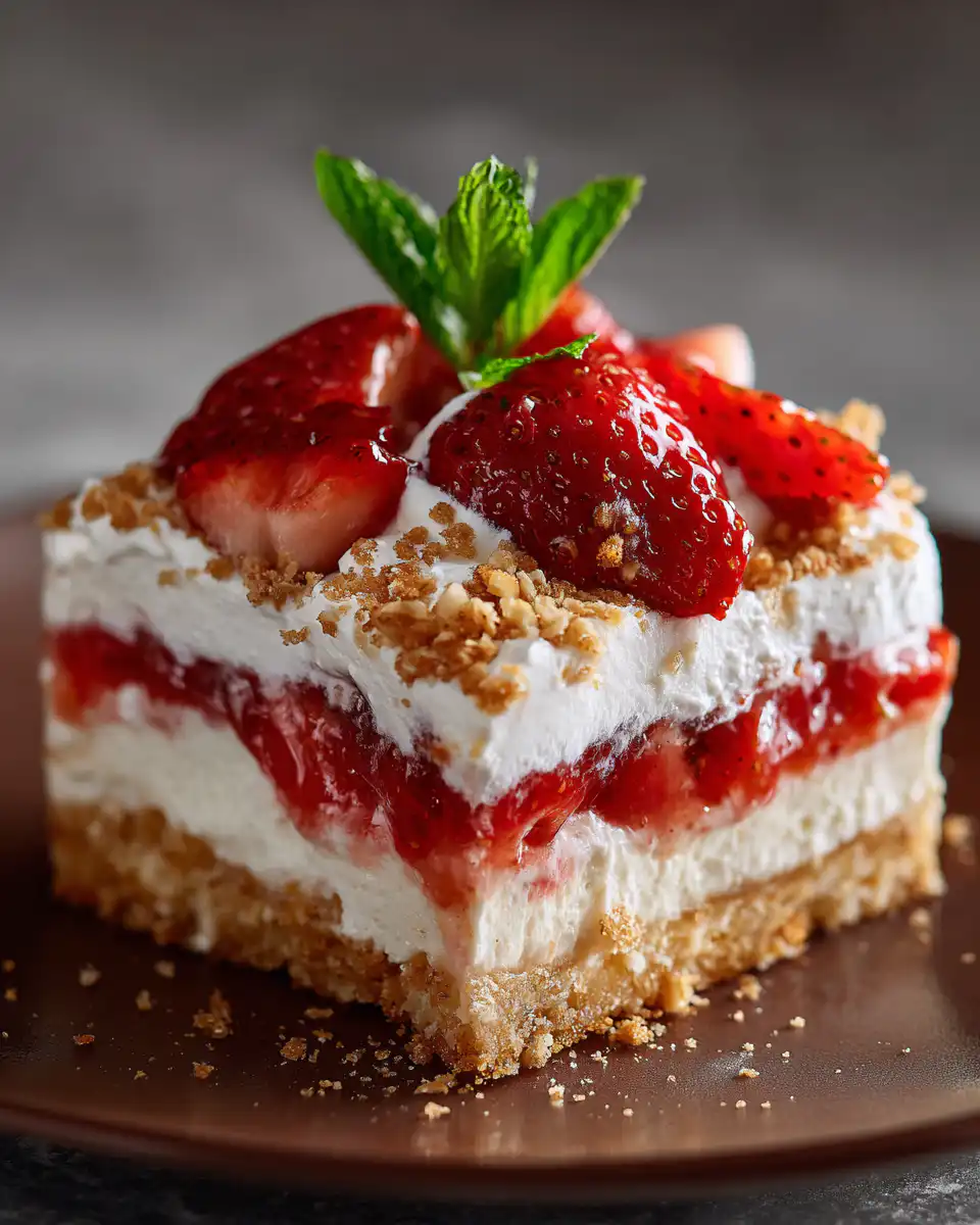 Strawberry Crunch Poke Cake