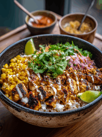 Street Corn Chicken Rice Bowl