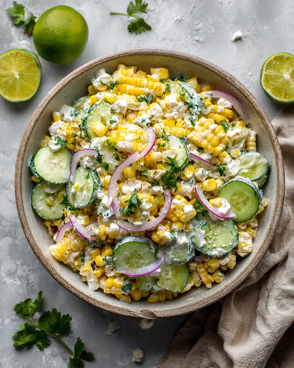 Street Corn Creamy Cucumber Salad