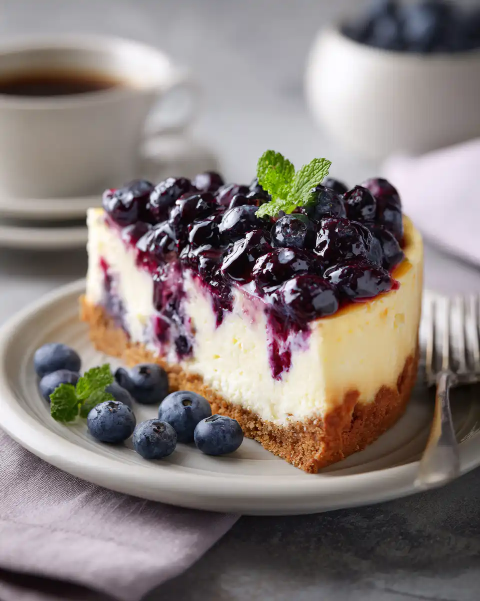 White Chocolate Blueberry Cheesecake