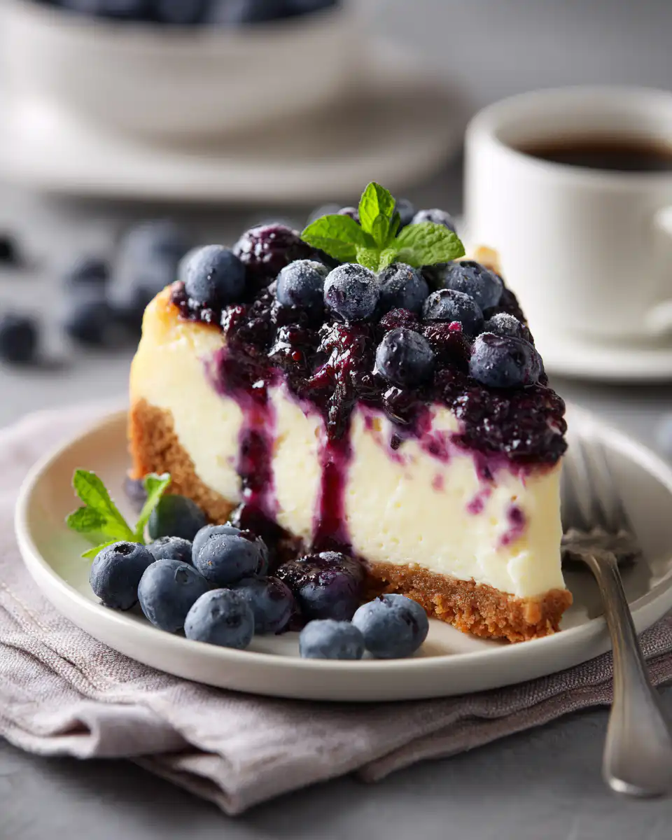 White Chocolate Blueberry Cheesecake